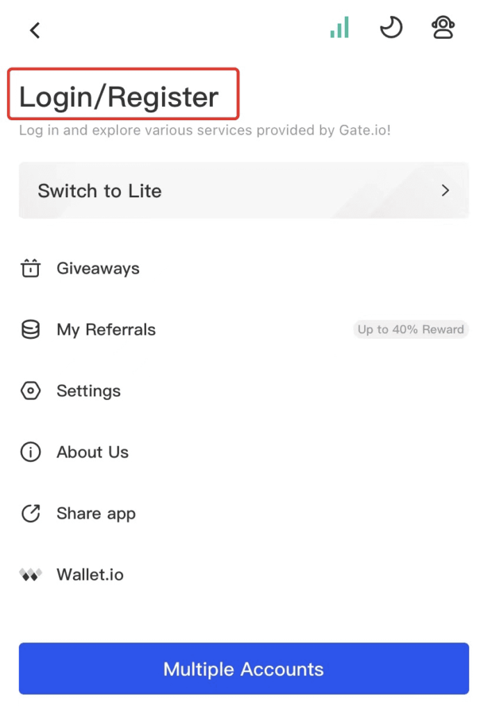 How to Create a Gate.io Account in Nigeria

Step 1: Open the Gate.io App
Download the Gate.io app from the Google Play Store (Android) or Apple App Store (iPhone).
Open the app and tap the menu icon (top-left corner).
Click "Login/Register" to go to the sign-up page.
